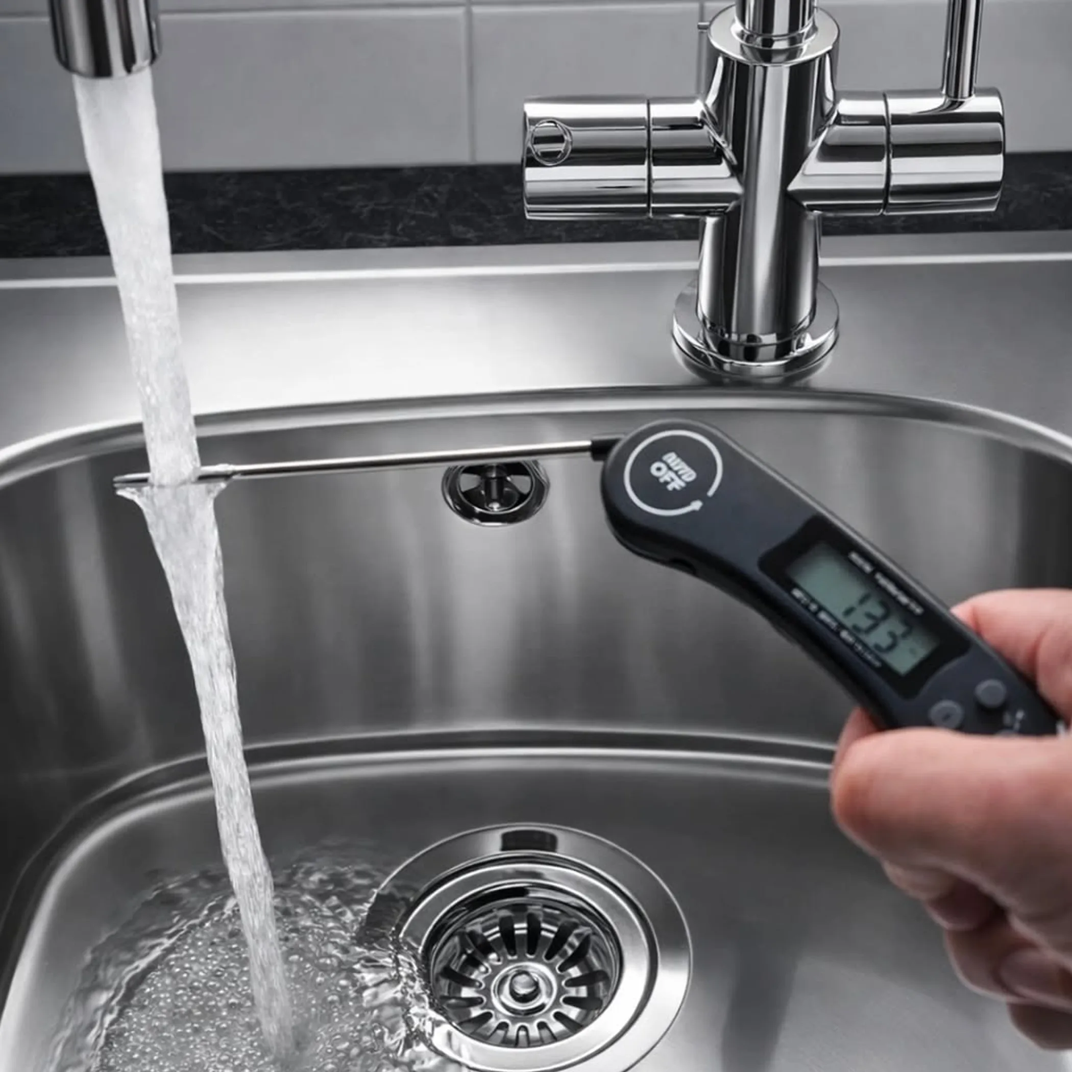 hot water temperature measurement device
