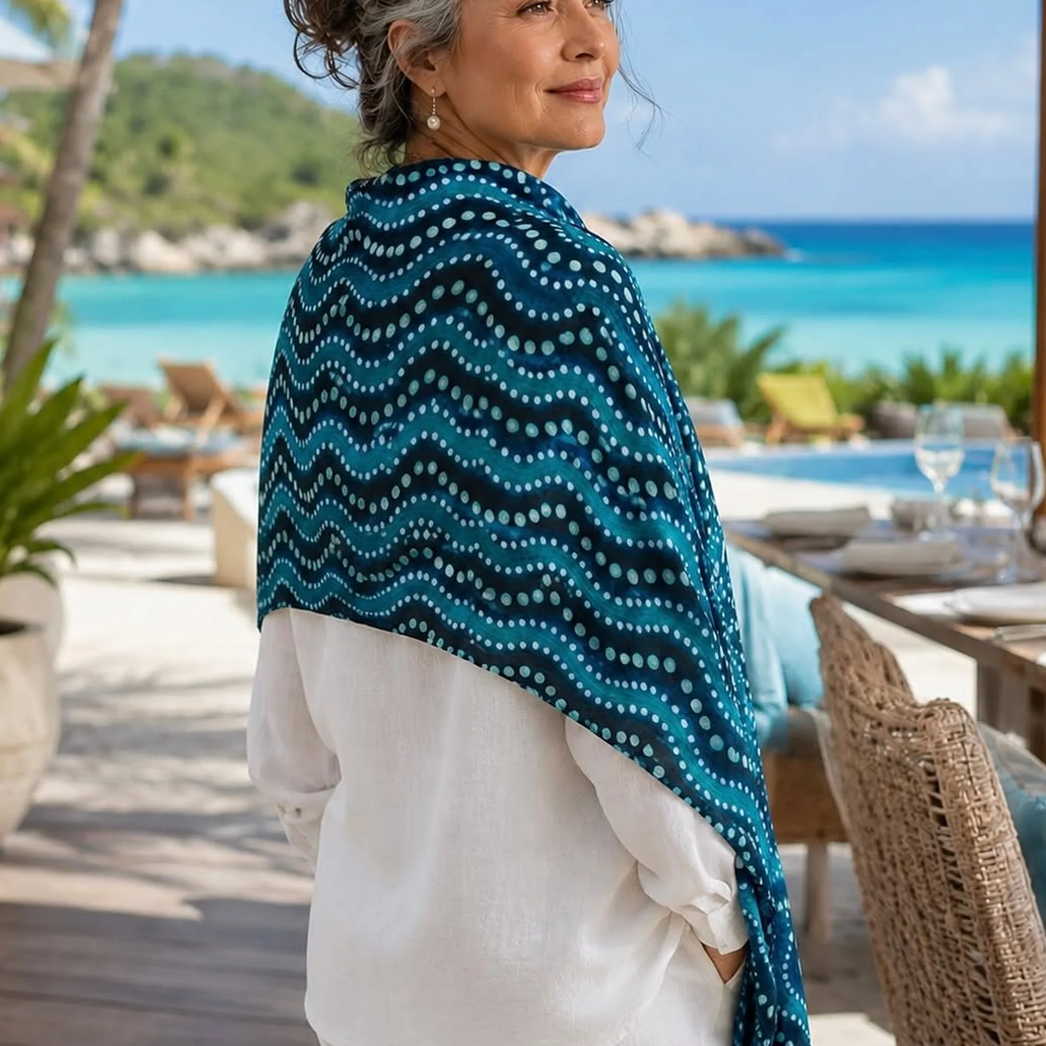 aboriginal art on colorful scarf