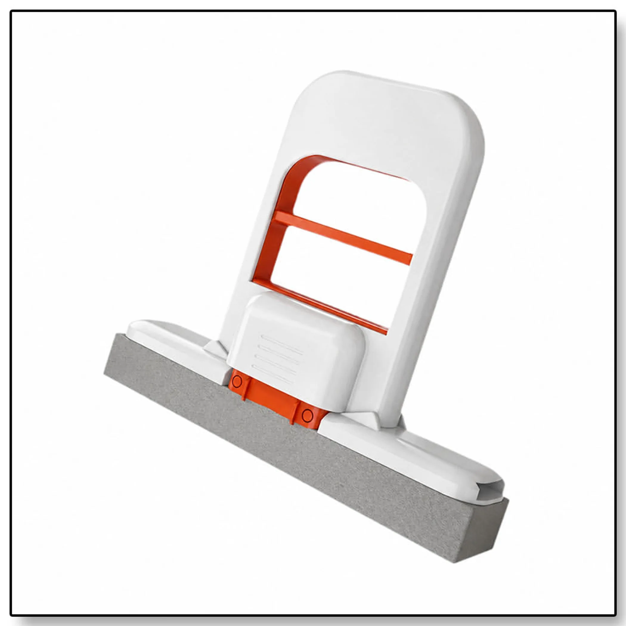 clear silicone squeegee on white background