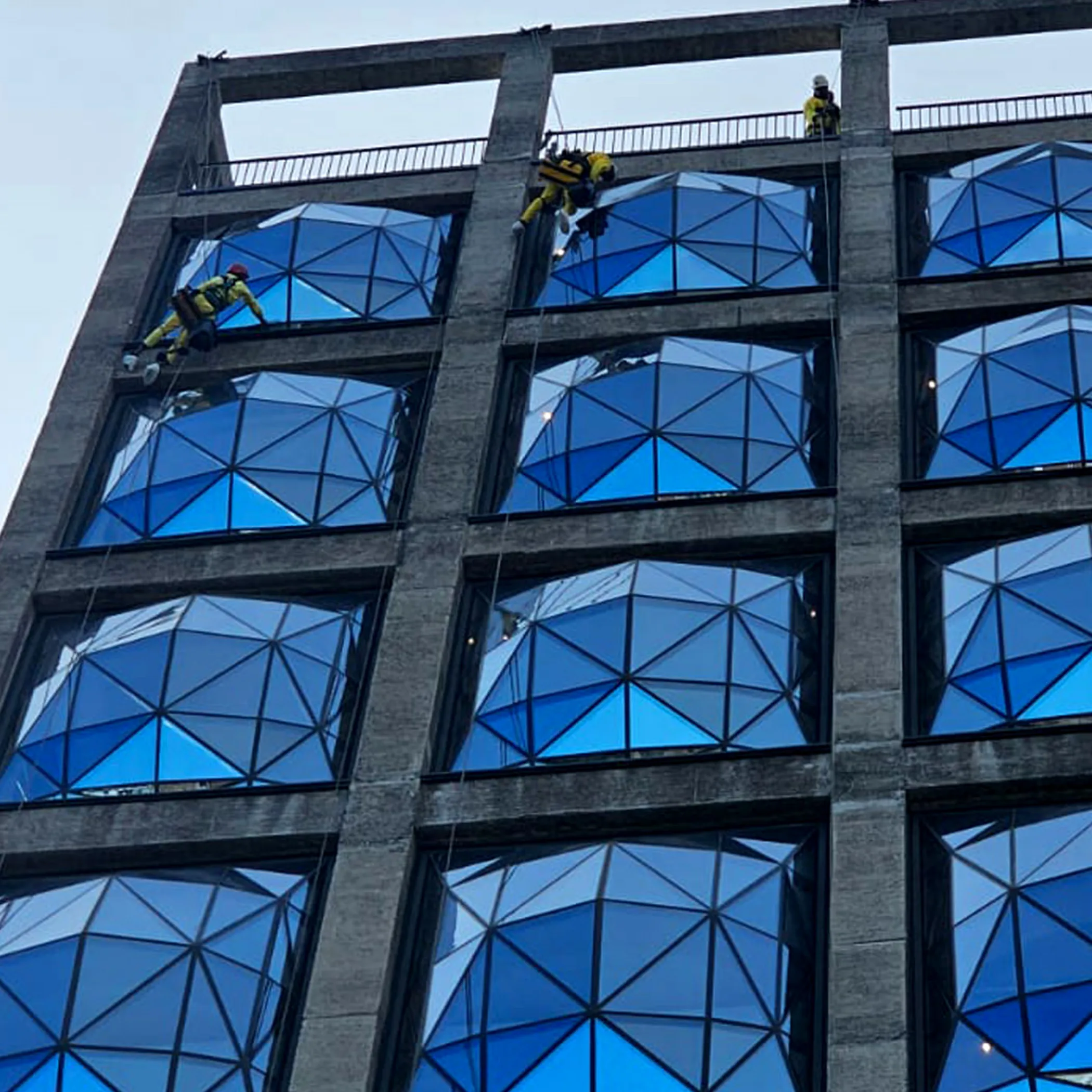 window cleaning with squeegee tool