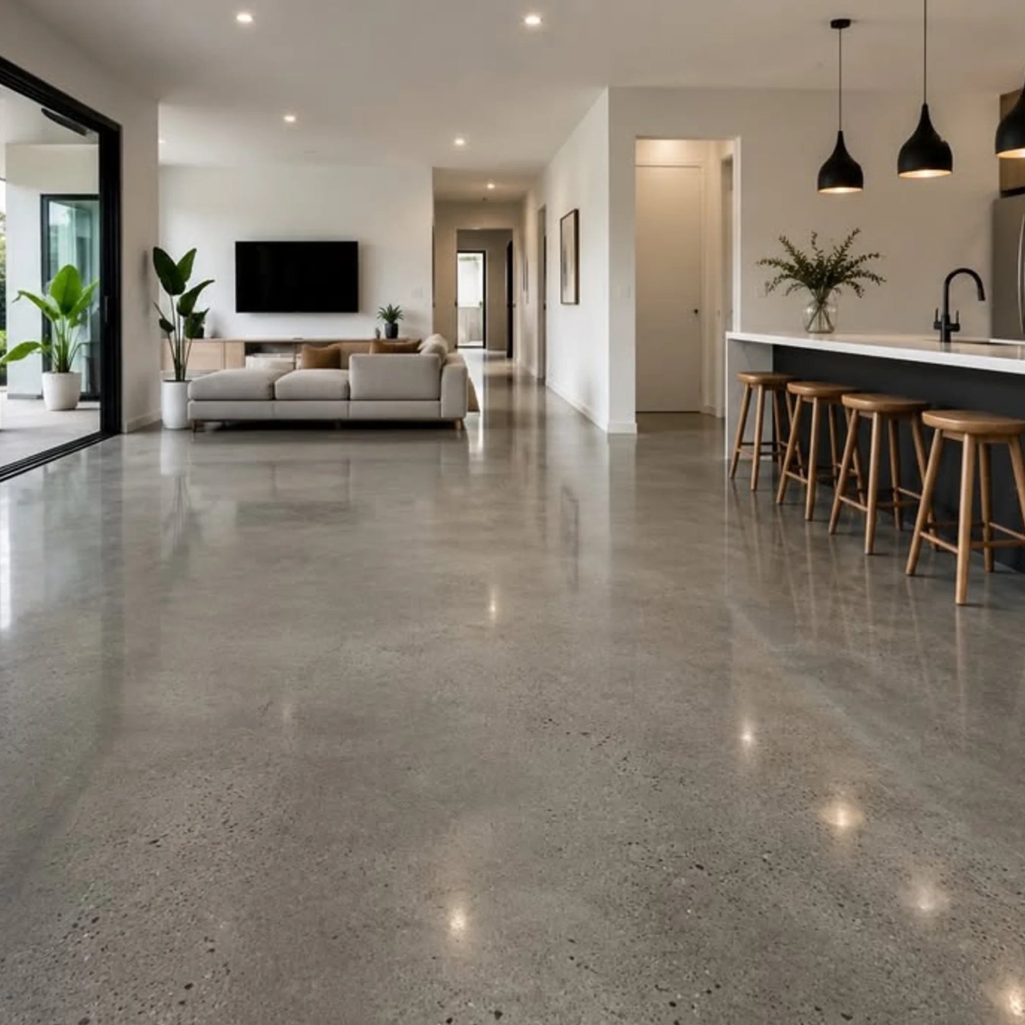 polished concrete floor indoors