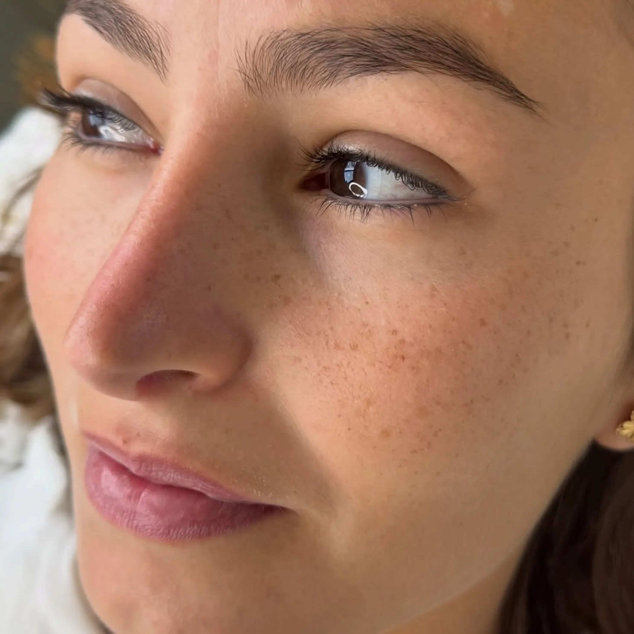 semi-permanent freckles close-up